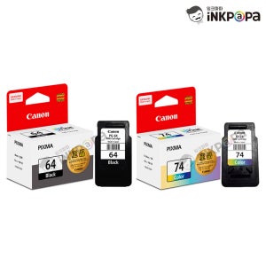 PG-64 (캐논 64 Black) CL-74 (캐논 74 Color) 정품잉크 검정 칼라 SET