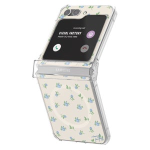 블루로즈가든 맥세이프 힌지보호 케이스 베이지, 갤럭시Z 플립5