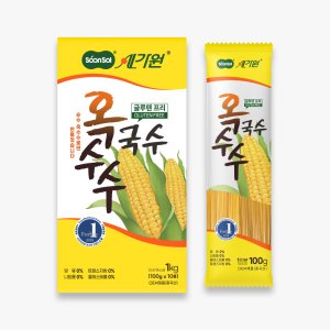 순솔가원 100% 옥수수국수 1kg (100g x 10봉) 1박스 글루텐프리 고단백질 제로슈가 제로당 제로콜레스테롤 저칼로리 옥수수면