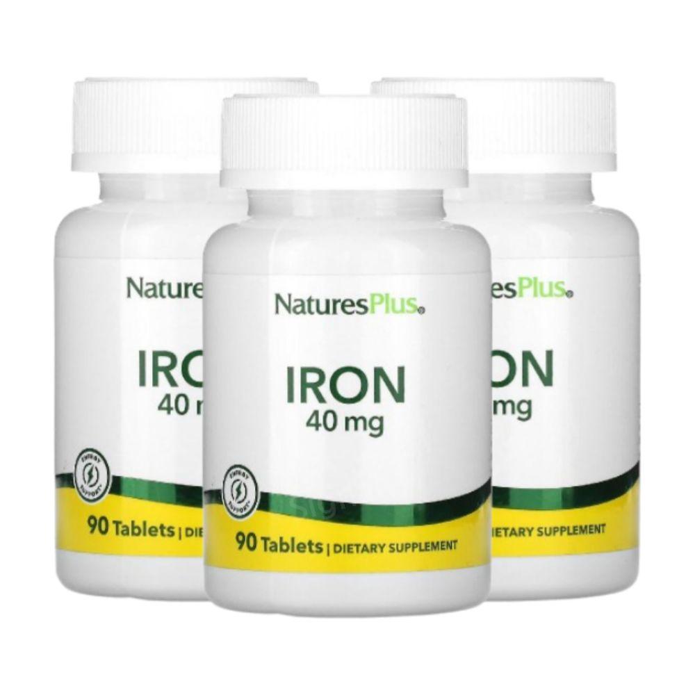 네이처스플러스 철분 <b>Iron 40mg</b> 90정 3개 아이언