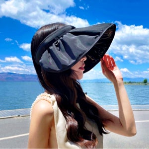 그란데로자 여성 창모자 돌돌이 썬캡 접이식 나들이 모자 창넓은 다용도 선햇