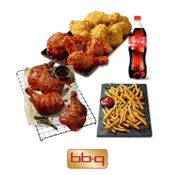 [선물하기] 황올반+BBQ양념반+자메이카 통다리구이+BBQ감자튀김+콜라1.25L