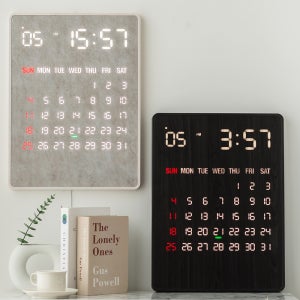 국산 루나리스 GPS수신 LED 벽시계 디지털 전자달력 인테리어 무소음 벽걸이시계 리멤버