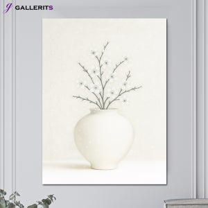 설백 꽃 달항아리 그림 거실 카페 겨울 인테리어 액자 중형