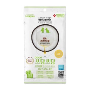 코코쓰담쓰담 발효코코넛오일 강아지 고양이 워터리스 전신케어 세정용 목욕장갑 10매 무향