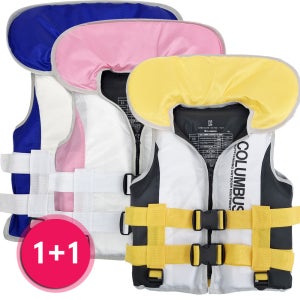 콜럼버스 2025년형 1+1 뉴 세이프가드 헤드레스트 구명조끼 물놀이 라이프자켓 부력보조복