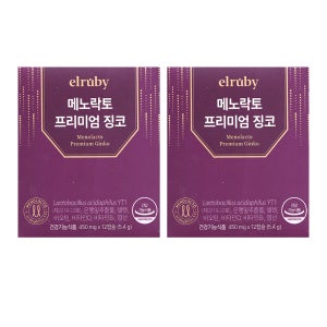 휴온스 박미선 갱년기유산균 YT1 엘루비 메노락토 프리미엄 징코 450mg x 12캡슐 2박스