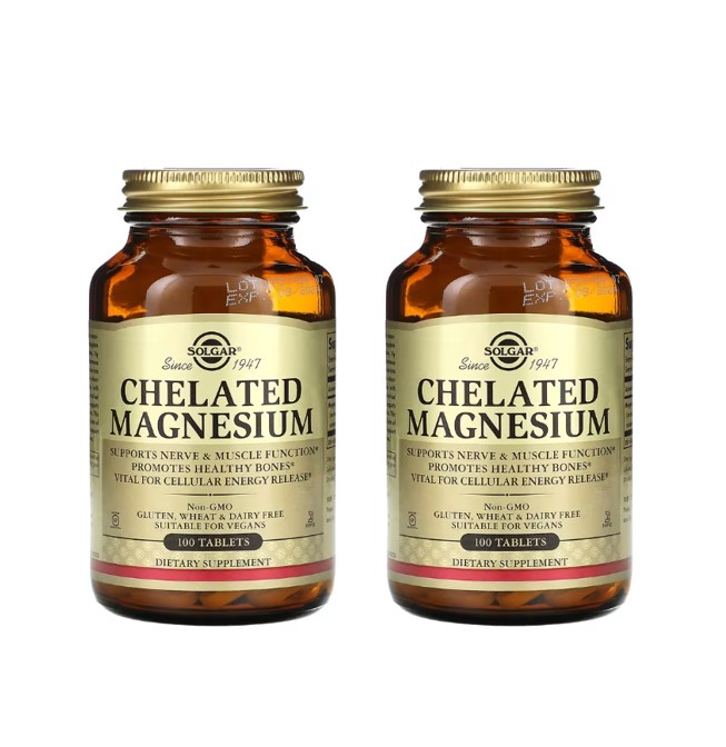 솔가 킬레이트 <b>마그네슘 글리시네이트 400</b>mg 100정 2통 글리신 산화마그네슘