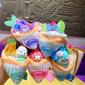 산리오 크레페 키링 귀여운 인형 키링 캐릭터 가방고리 여름선물 초등학생 선물