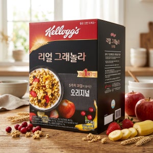 켈로그 리얼 그래놀라 시리얼 400g x 1개 코스트코 귀리 곡물 쌀 밀