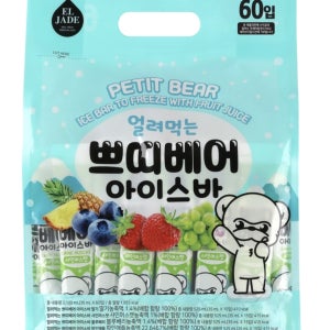 엘제이드 얼려먹는 쁘띠베어 아이스바 35ml x 60개 코스트코 쭈쭈바 딸기 샤인머스켓