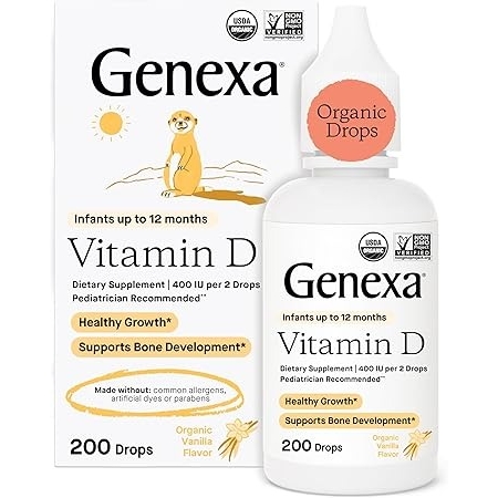 GENEXA <b>제넥사</b> 아기용 <b>비타민D</b> 액상드롭 오가닉 바닐라향 90회분