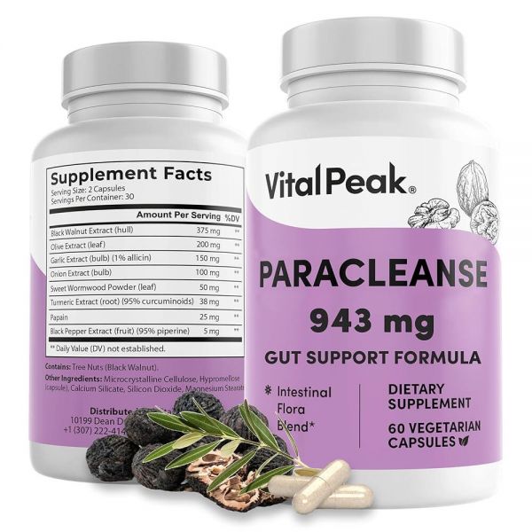 ParaCse 장 정화 <b>소화</b> 건강 <b>올리브</b> 잎 추출물 파파야 강황 블랙 월넛 껍질 스위트 쑥 등 포함 비건 6