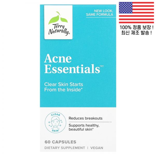 <b>테리 내추럴리 여드름</b> 에센셜 60캡슐 Terry Naturally Acne Essentials 60 Capsules