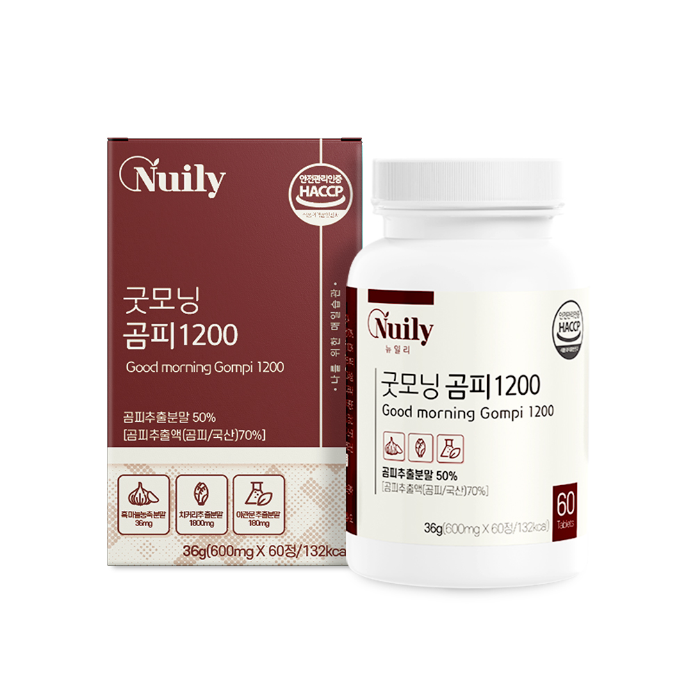 뉴일리 굿모닝곰피 알긴산 <b>항염증</b> 독소배출 간건강 600mgx60정 1개월분