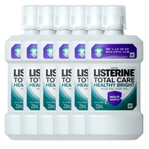 리스테린 토탈케어 헬씨 브라이트 구강세정제 입냄세제거 250ml 6개
