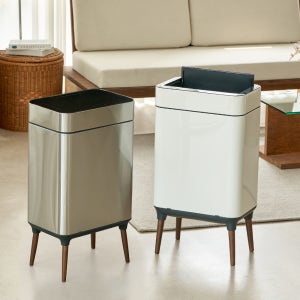 [시그니처] 미엘루 센서 휴지통 스마트 자동 주방 기저귀 쓰레기통 50L, 실버