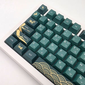 월하의 숲 체리 프로파일 138키 PBT 염료승화 동양풍 디자인 포인트 한영 한글 키캡