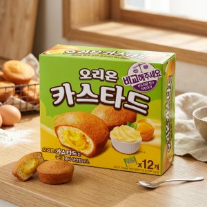 오리온 카스타드 276g 촉촉한 빵 과자 23g x 12개 계란과자