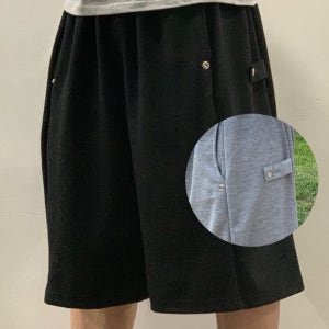슬릿 사이드 스냅 버뮤다 스웻팬츠(2color)