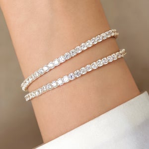 [무배] 실버925 밴딩 테니스 큐빅 3mm 고무줄 은 팔찌 (3size)