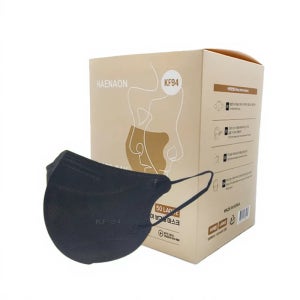 해나온 마스크 KF94 새부리형 보건용 국산 4겹 식약처허가 코로나예방 L(대형), 블랙, 50개