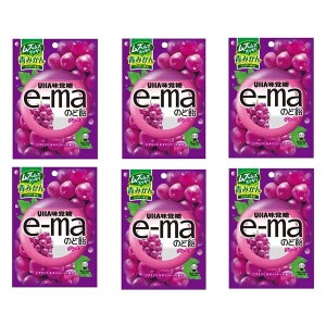 UHA 미각당 e-ma 목캔디 그레이프 포도맛 일본 목캔디 50g 6봉지