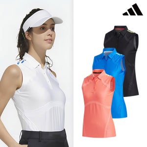 아디다스골프 여성 여자 SS 의류 골프웨어 상의 여름 나시 UV차단 모던 민소매 티셔츠