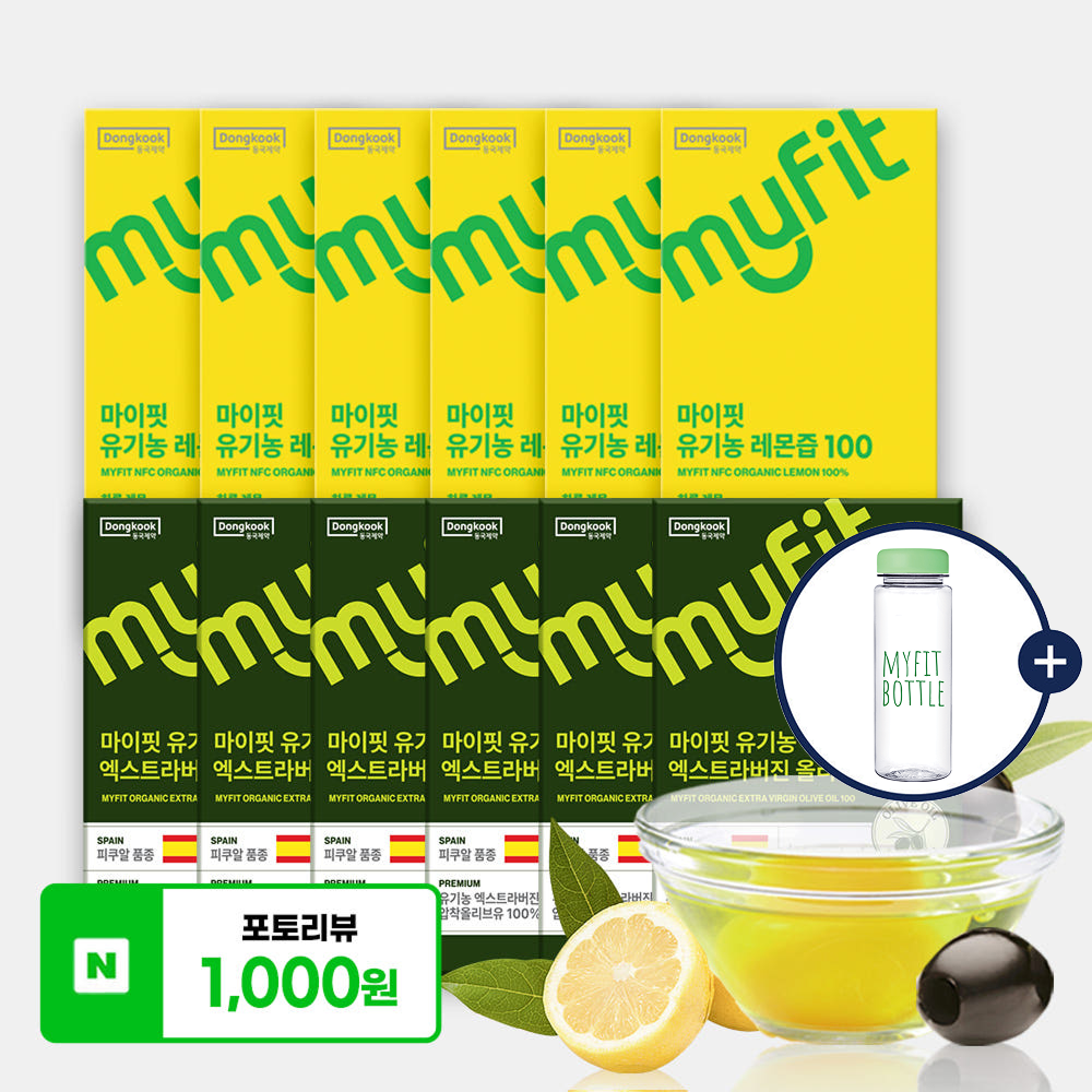 [6+6] 동국제약 마이핏 유기농 올레샷 올리브오일 레몬즙 스틱 세트, 6세트