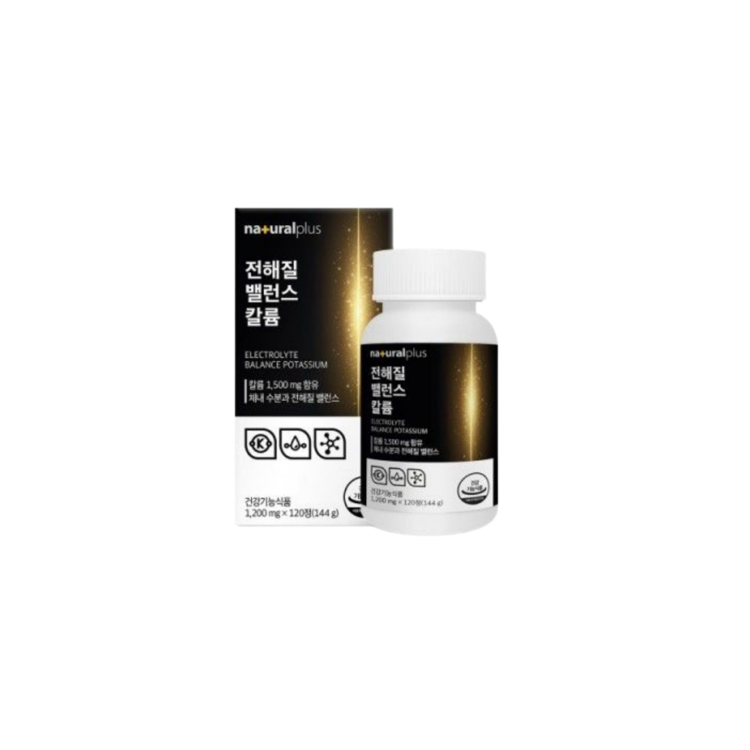 <b>내츄럴플러스</b> 전해질 밸런스 칼륨 체내 수분 물 균형 보충제 <b>나트륨</b> 1200mg 120정