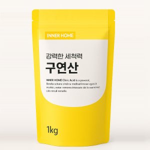 이너홈 구연산 분말 1kg 섬유유연제 주방 청소용