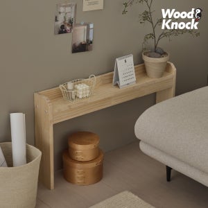 미엔우드 원목 틈새수납장 소파 침대 옆 폭좁은 선반 미니수납장 미니장 600x120x450, 1단, 소나무 1단 (무도색)