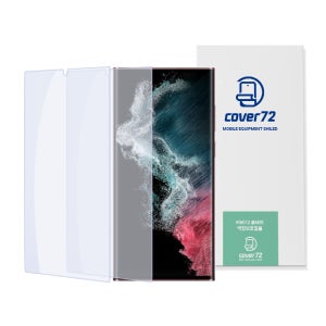 커버72 클레어 안티 블루라이트 투명 풀커버 자가복원 액정보호필름 갤럭시S22 울트라, 2매입