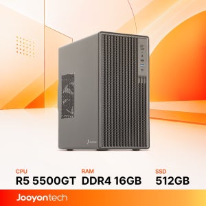 주연테크 홈오피스 굿워크 AMD 라이젠5 5500GT 내장그래픽 DDR4 16G NVMe 512G 사무용 가정용 컴퓨터 D1v55G-16G512G 블랙