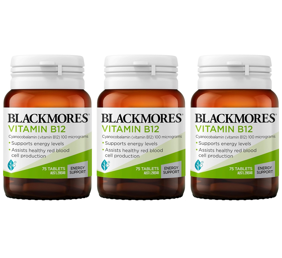 <b>블랙모어스 비타민 B12</b> <b>Blackmores Vitamin B12</b> 75정 x 3개