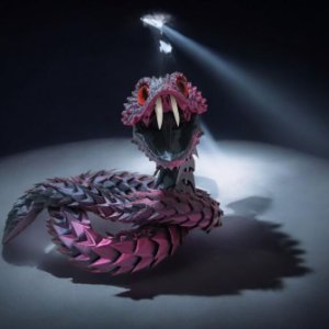 리제펫 57Cm 대형 국내발송 3D프린팅 부쉬바이퍼 관절뱀 피규어 리얼한 2025 푸른뱀의해