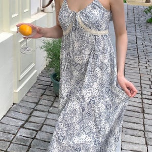 투야 나시 원피스 잠옷 파자마 슬립 여름 휴가 비치 드레스 홈웨어 파티