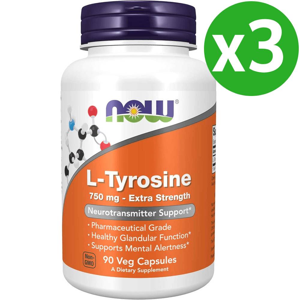 나우 고함량 L-티로신 750mg 90캡슐 3병 <b>타이로신</b> 아미노산영양제 L-Tyrosine