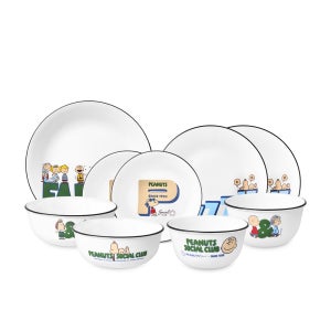 코렐 피너츠 75주년 에디션 2인 9P 한국형 세트 / 접시추천 결혼 이사 집들이선물 신혼그릇 캐릭터 키덜트 식기