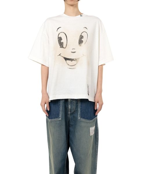 메종 미하라야스히로 25AW 프린트 티셔츠 2컬러 Maison MIHARA YASUHIRO Happy Face Printed Distressed T-shirt