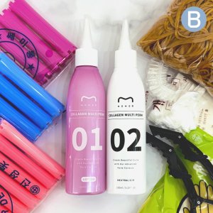 집에서 파마하기 모모케이 콜라겐 펌 1제+2제 150ml 초보자용 세트 롯드포함 유아 어린이 앞머리 셀프 다운펌