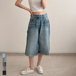 여성 버뮤다팬츠 청반바지 여름 와이드 6부 7부 연청 흑청 진청 키작녀 빅사이즈