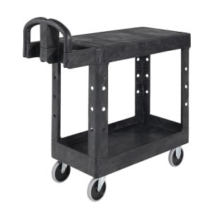 브루트 산업용 2단 플랫형 다용도 카트 소 4505 청소 용품 편리한 이동 직접 조립