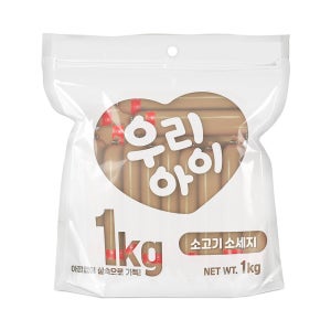 데이스포 우리아이 강아지 대용량 소시지 영양 간식 소고기, 1kg, 1개