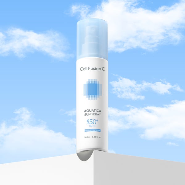 [슈퍼적립]셀퓨전씨 아쿠아티카 썬 스프레이 100mL SPF50+ PA++++ / 수분 진정 뿌리는 선크림 in 안개분사 미스트