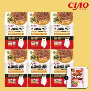 이나바 챠오 스고이 유산균 크런키 고양이사료 P-342K 치킨, 1.52kg, 6개