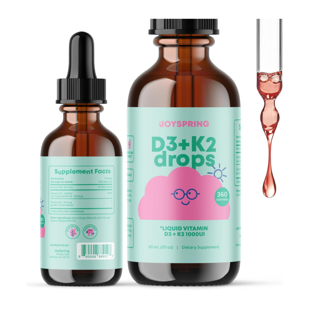 조이스프링 <b>비타민 D</b>3 K2 1000UI 어린이 드롭 액상 60ml Kids Vitamin