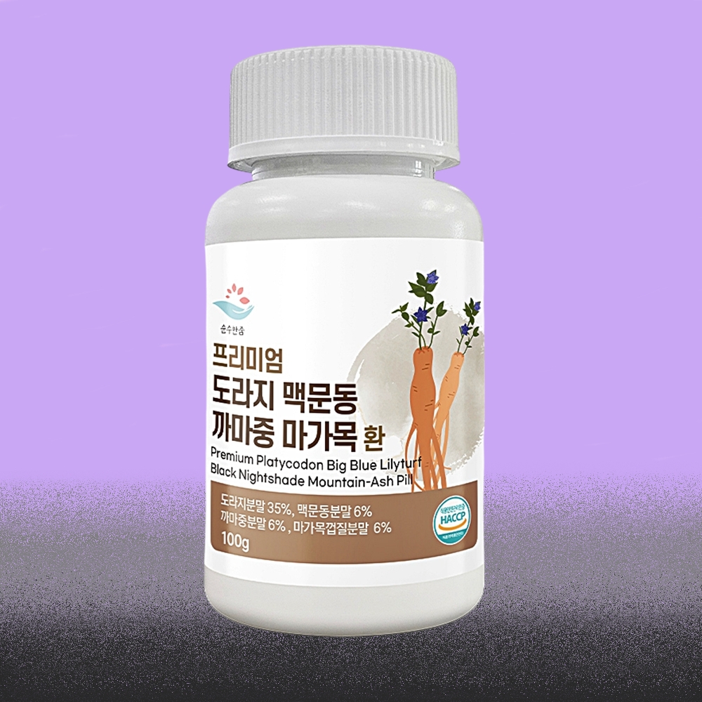 <b>순수한줌</b> 프리미엄 도라지 맥문동 까마중 마가목 환 100g, 1개