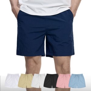 1+1 남성 여름 나일론 반바지 스판 남성 5부 냉장고 밴딩 바스락 팬츠(U6OPSP04)