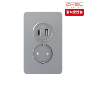 제일전기 디아트 실버 USB (A타입 C타입) + 콘센트 1구